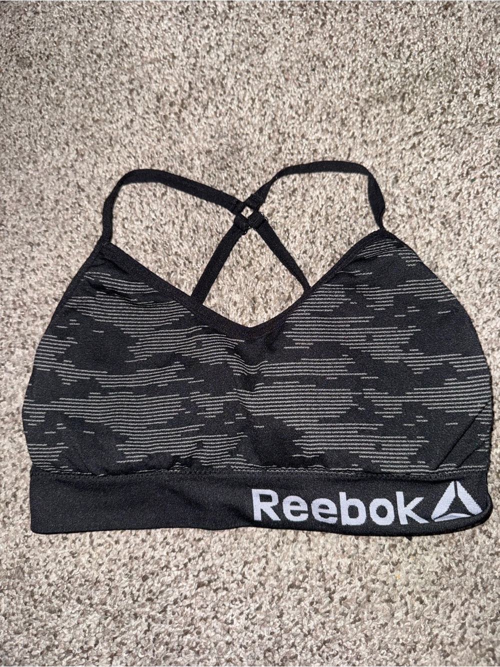 Reebok Women's Black Strappy Sports Bra